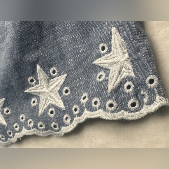 Girl’s Blue Denim Dress with Stars  Kids Sizes USA 4th of July - Picture 5 of 10